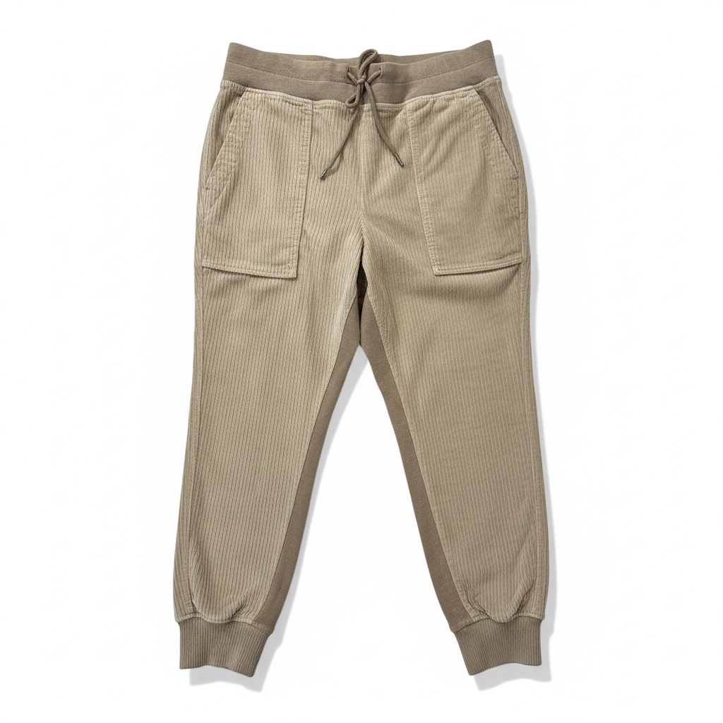 Uneven Cord Mixed Media Pant