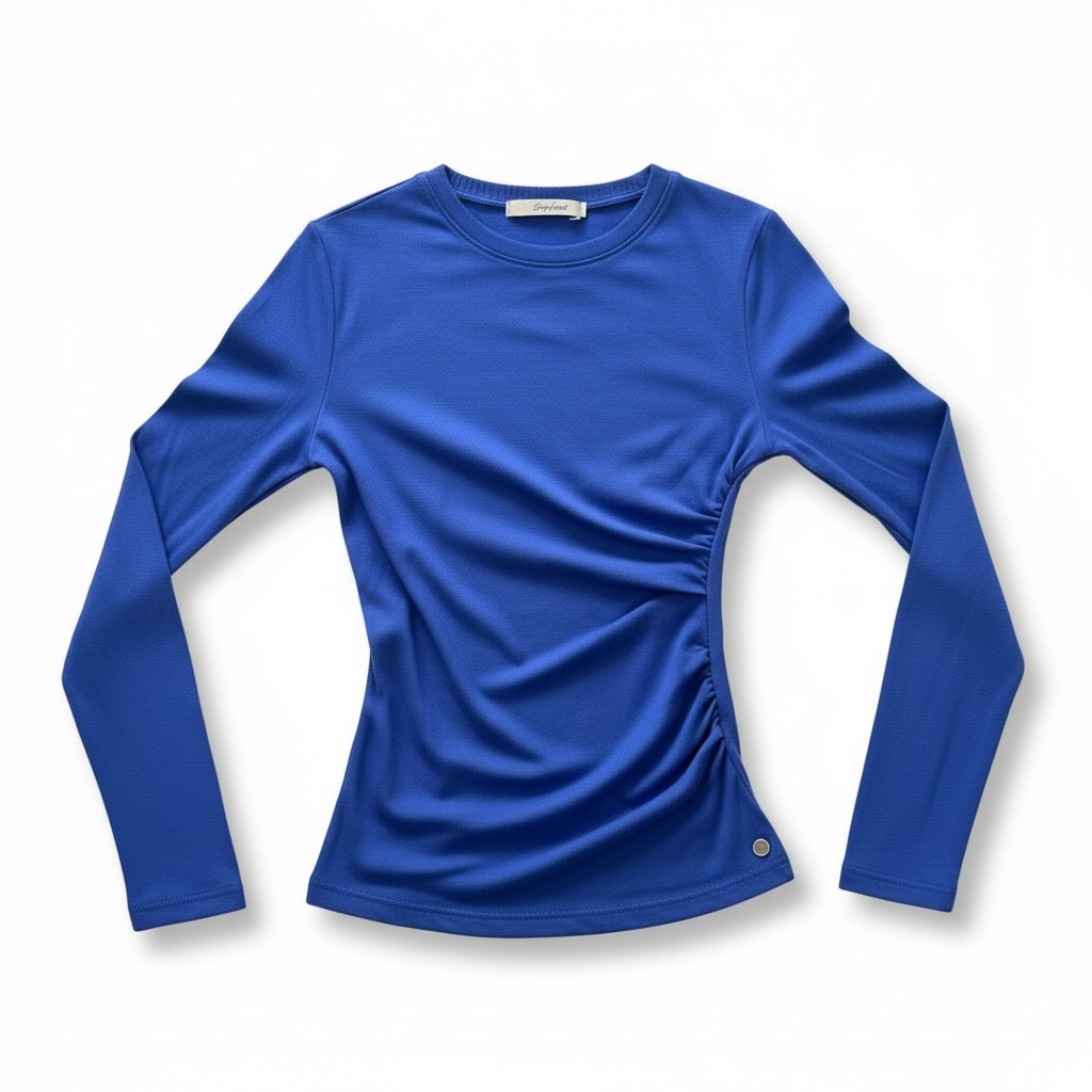 Cashmere Jersey Draped L/S Crew- XS