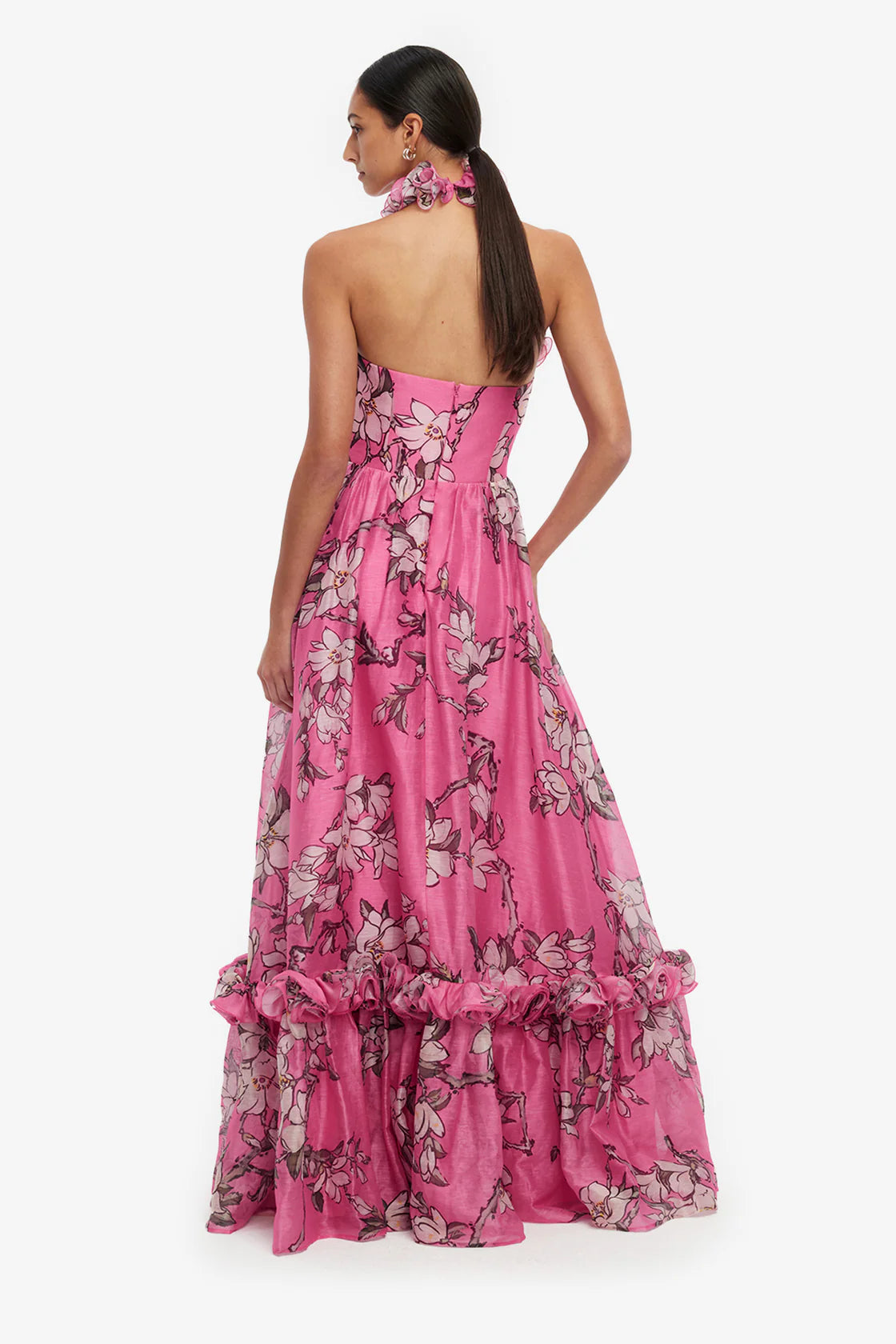 Isabelle Ruffled Halterneck Maxi Dress