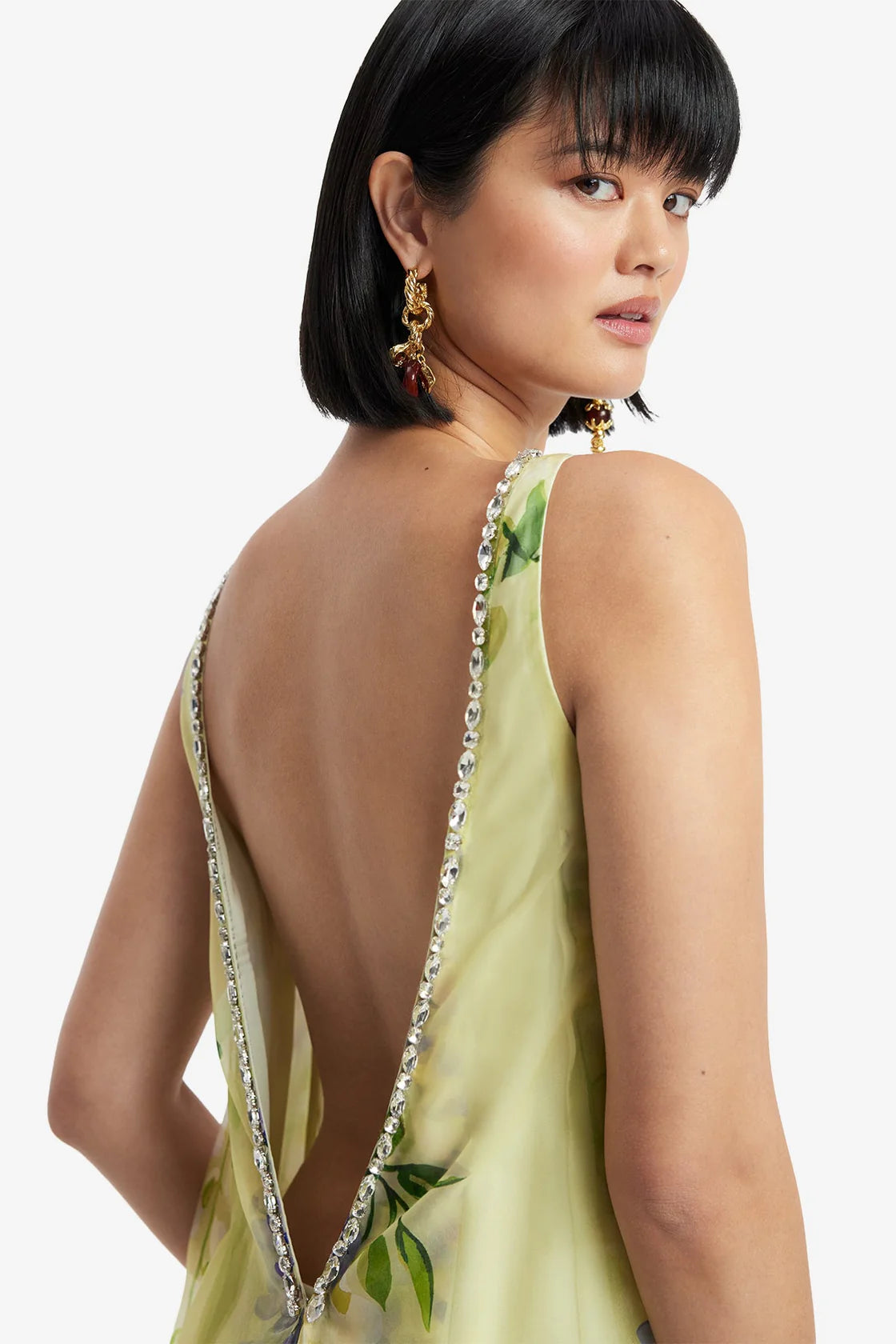 Yumei Embellished Open Back Gown