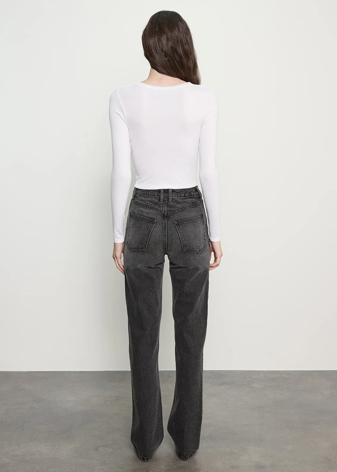 Silk Rib Long Sleeve Tuck Top