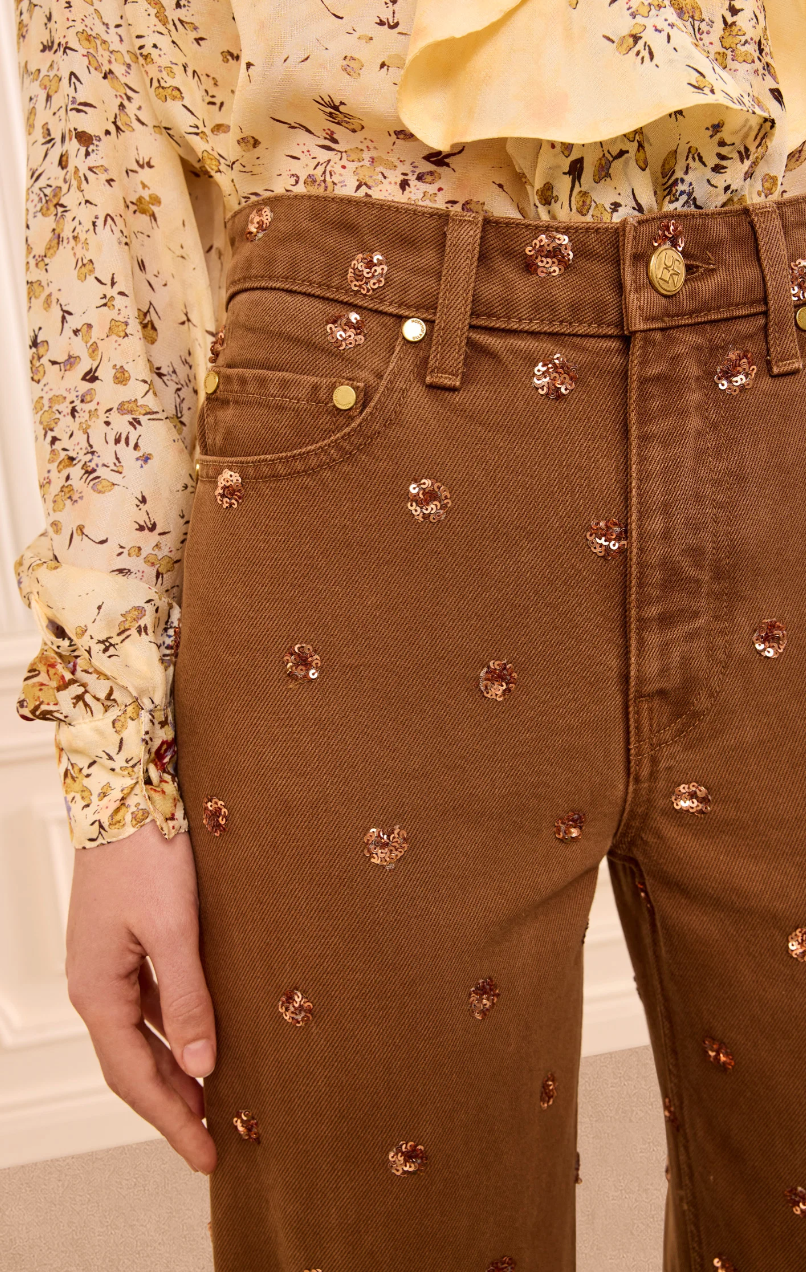 The Willow Embellished Wide Leg Jean