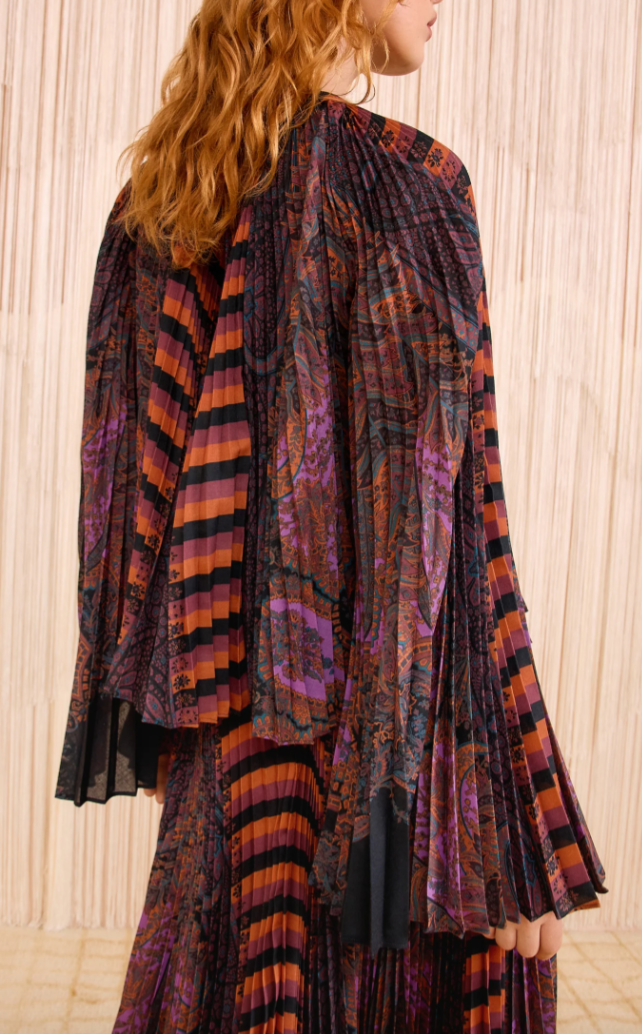 Shayna Pleated Midi Skirt