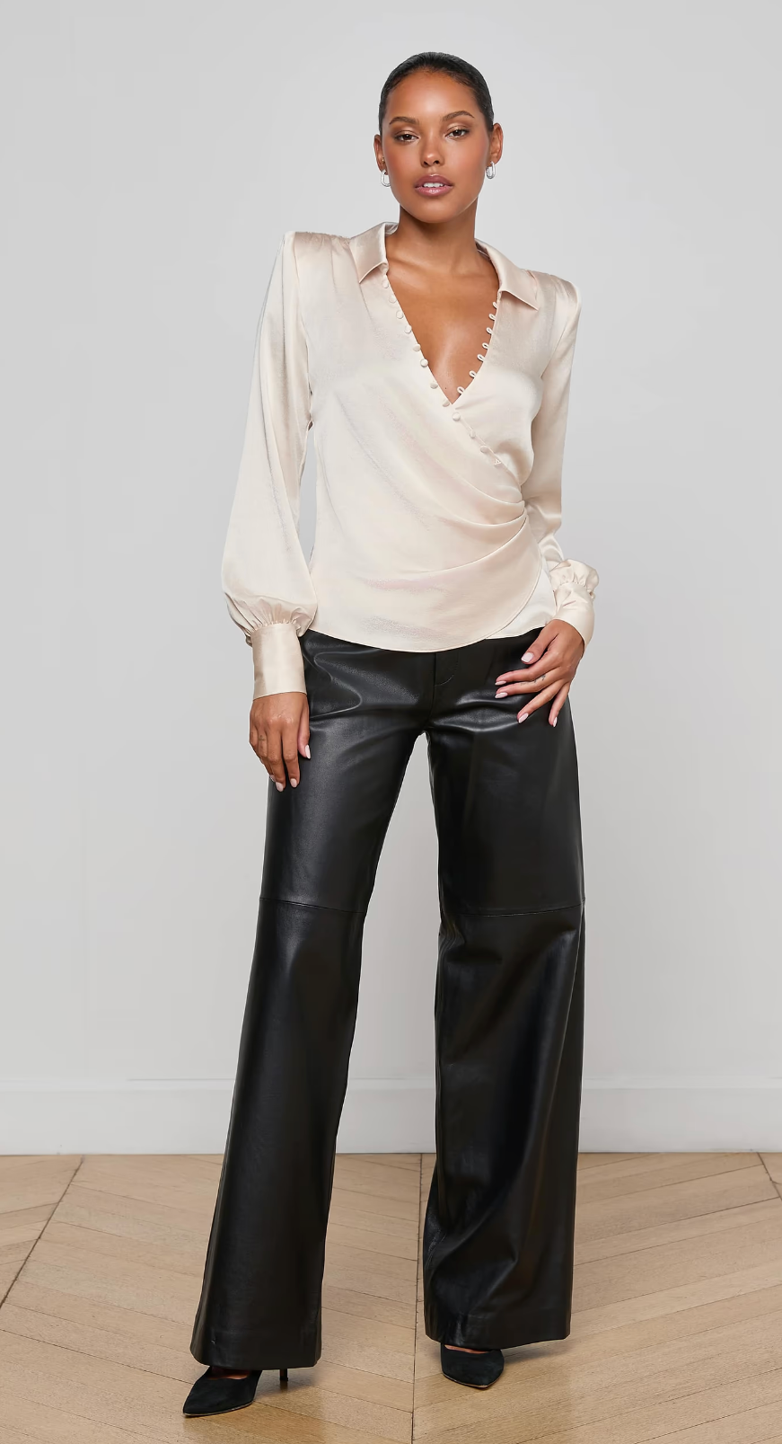 Bernice Satin Wrap Blouse- 6