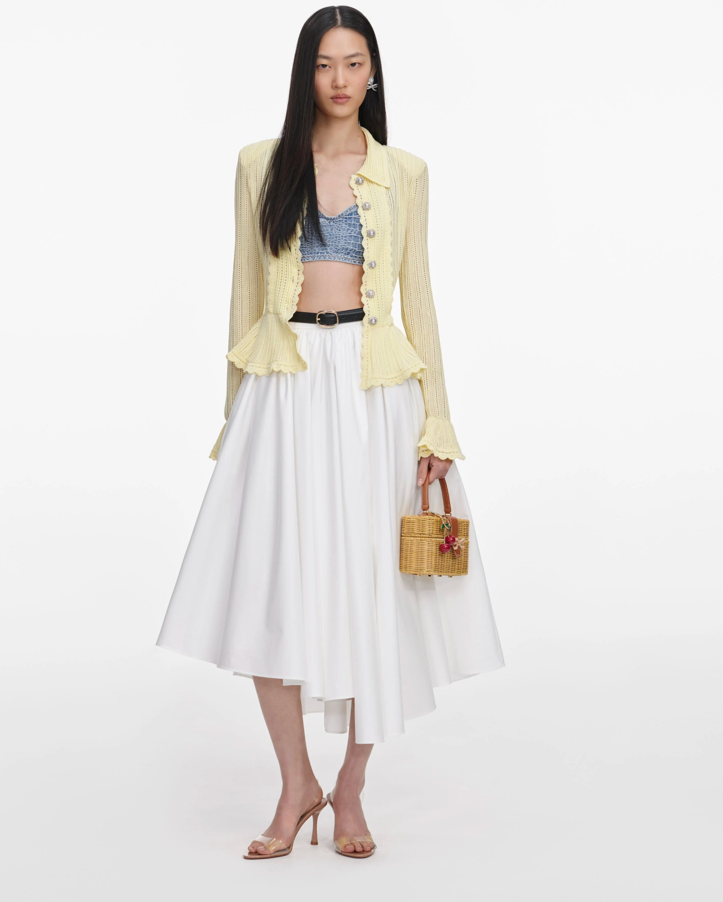 Yellow Pointelle Cardigan