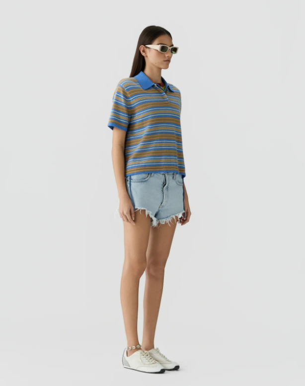 Short Sleeve Stripe Rugby Shirt