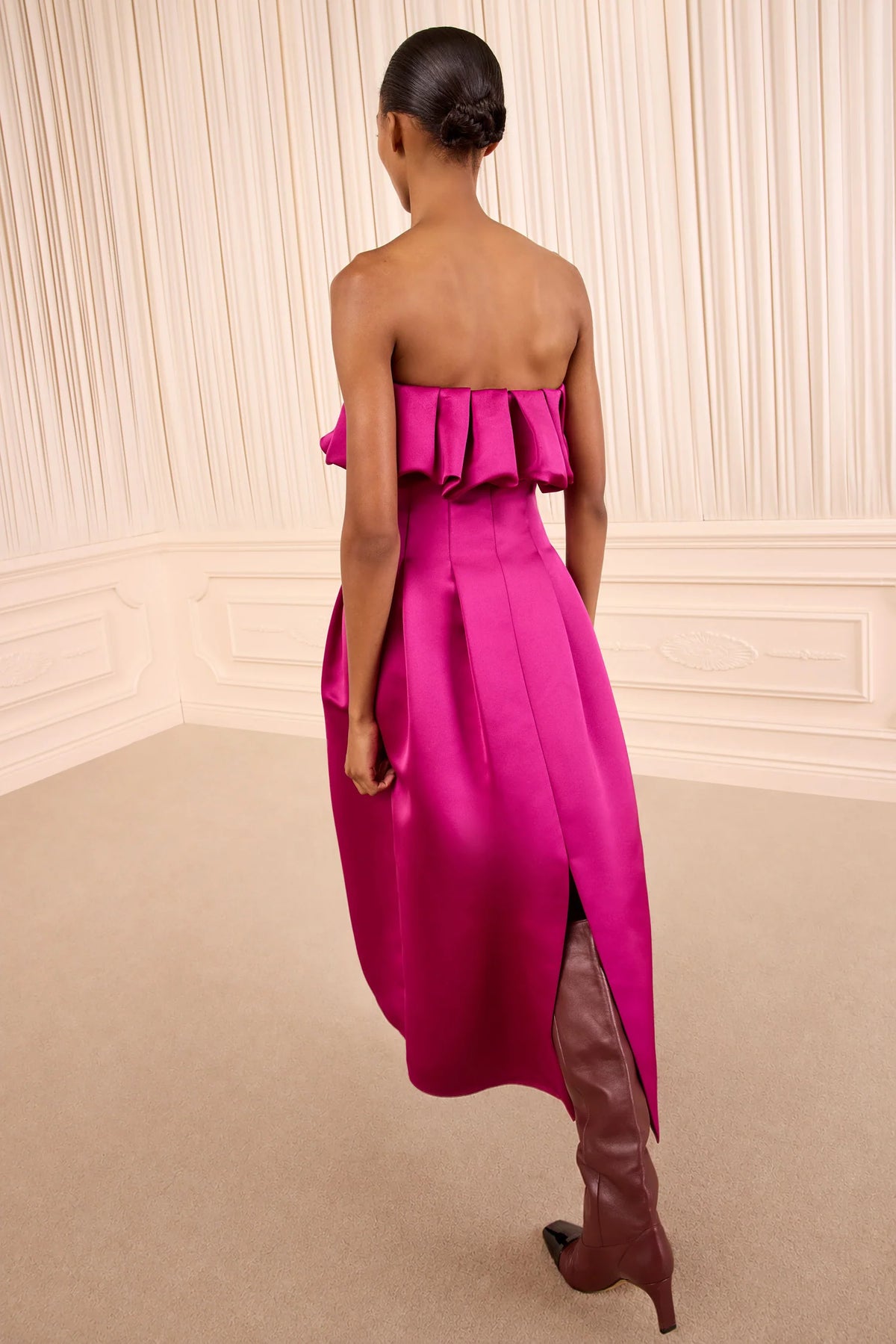 Cosima Strapless Satin Dress