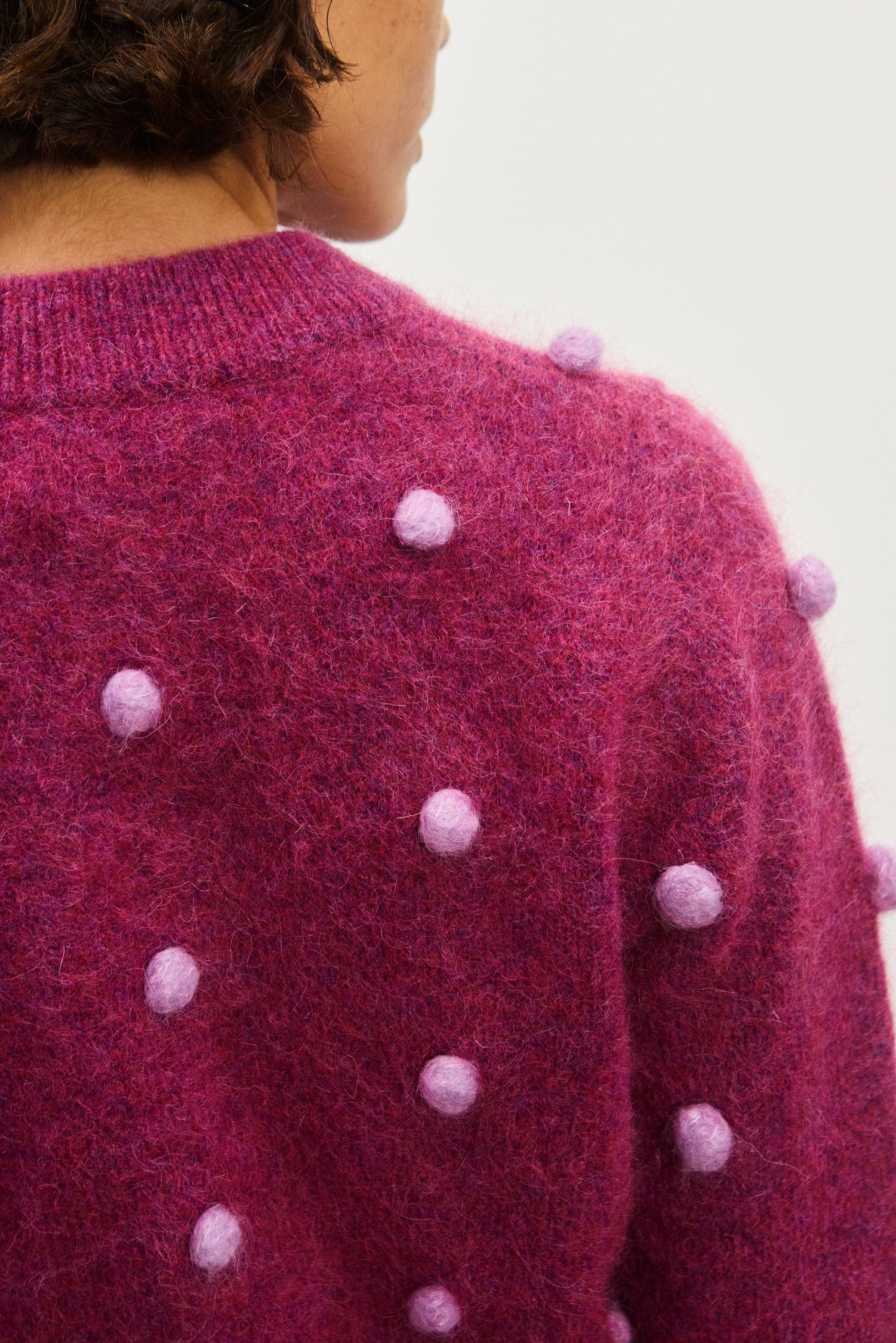 Elia Mulberry Cropped Cardigan