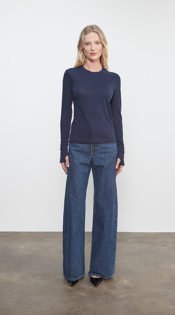 Cashmere Easy Cuffed Crew