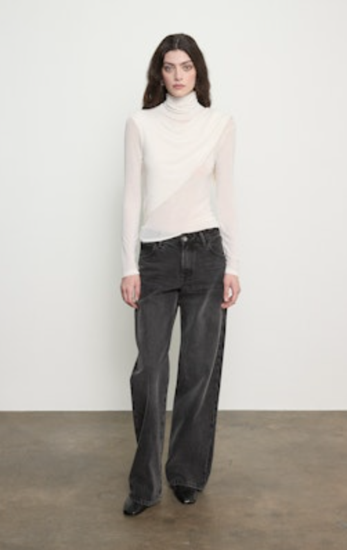 Sheer Cashmere Jersey Bandana Turtleneck