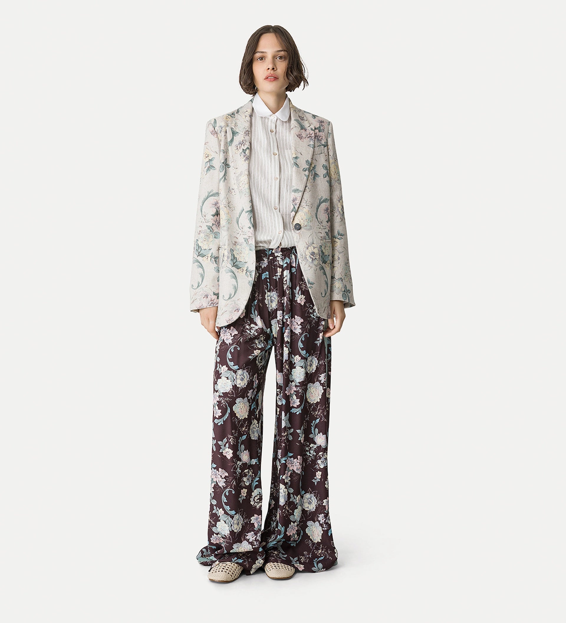 Peonia My Love Fluid Jcquard Elasticated Pants
