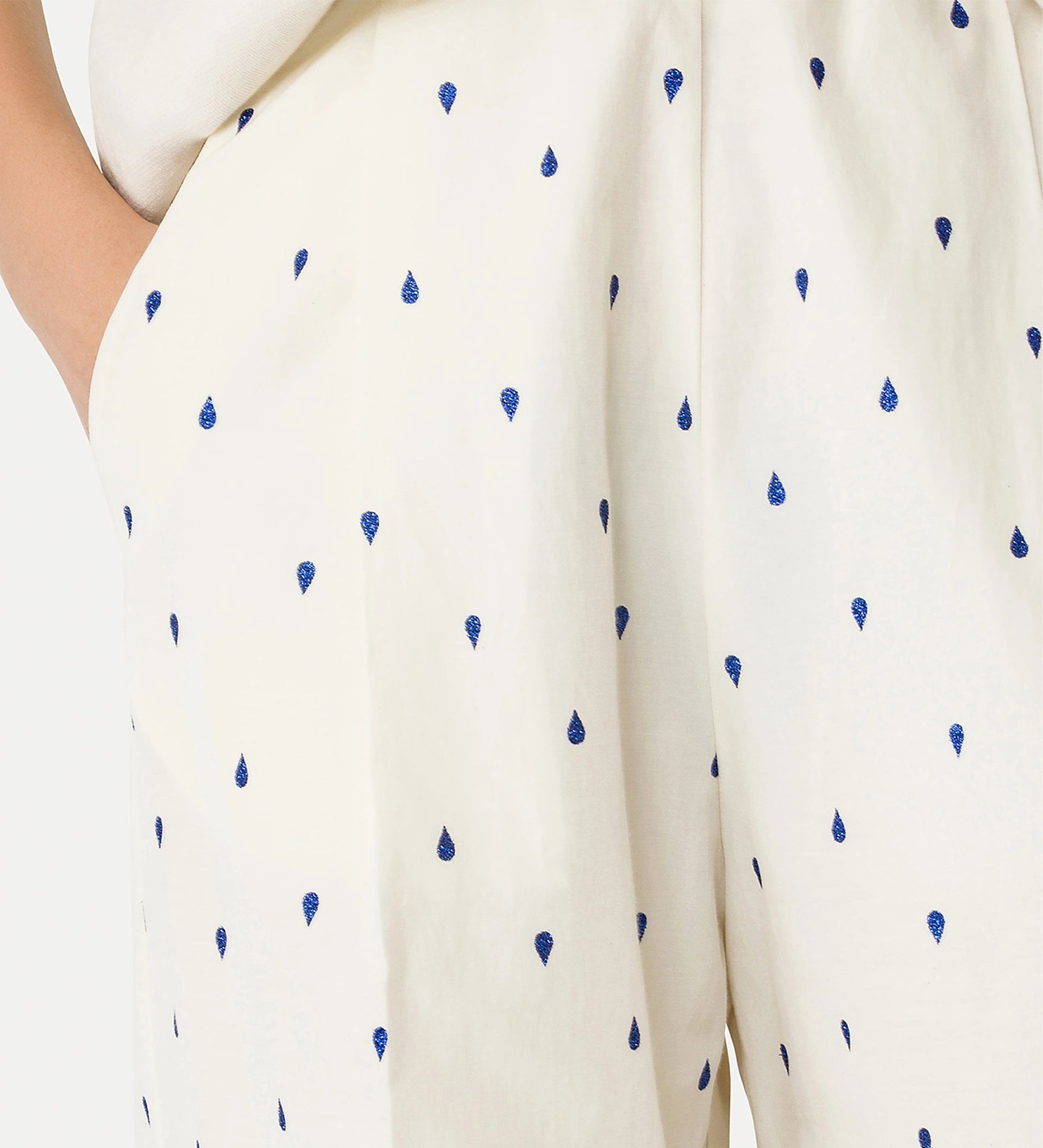 Glitter Taffetas High Waist Wide Leg Pants