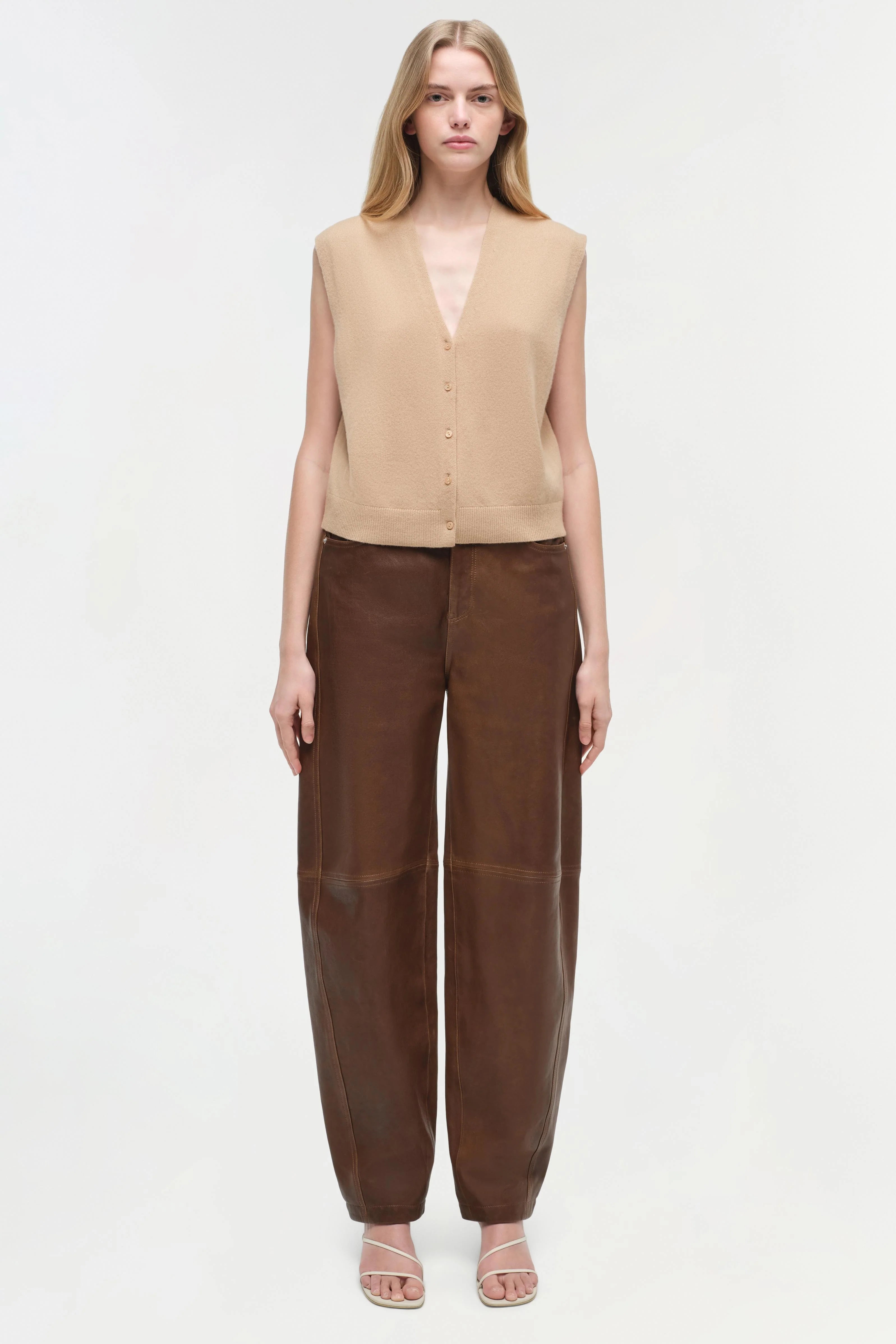 Waldon Curved Leather Pant