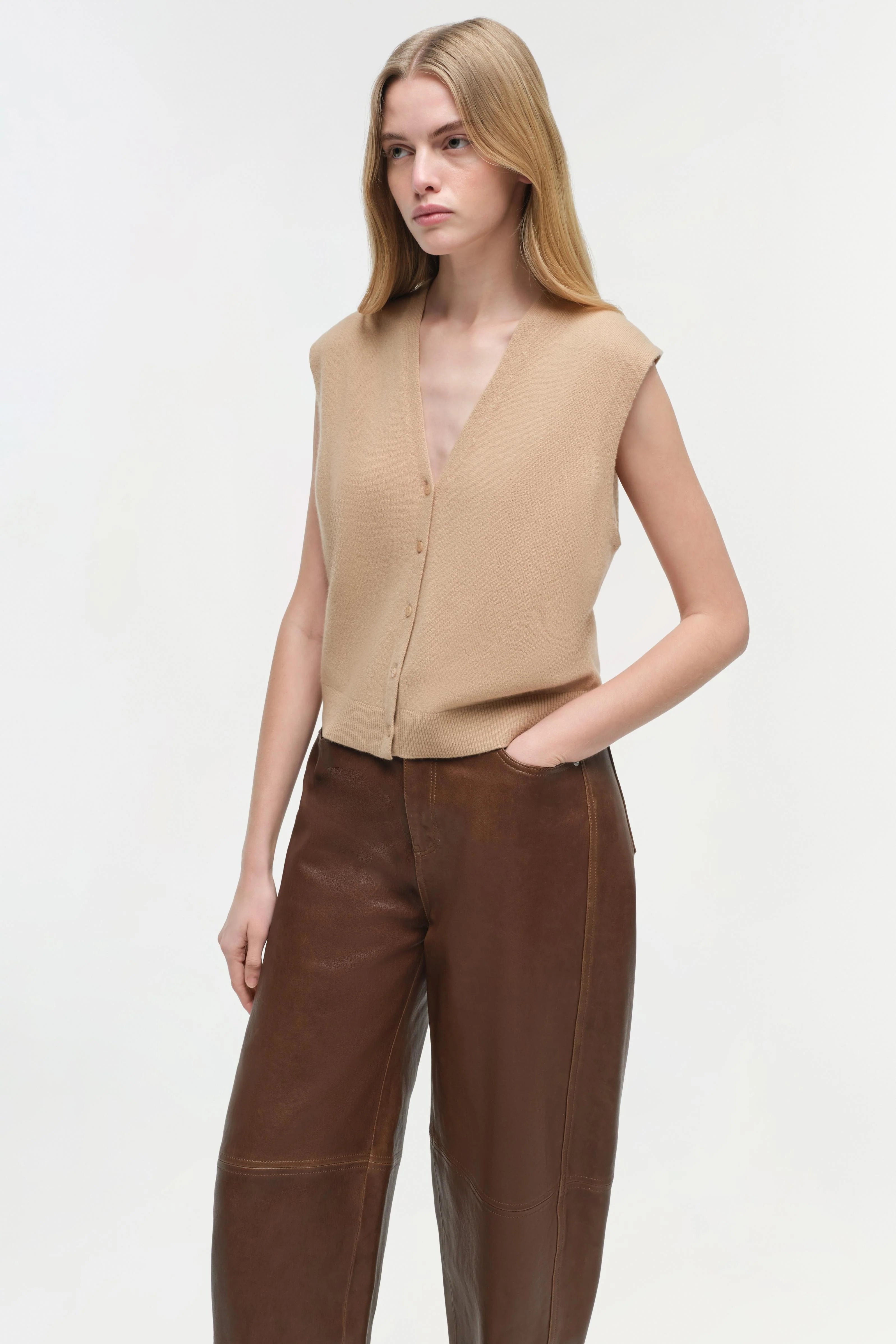 Waldon Curved Leather Pant