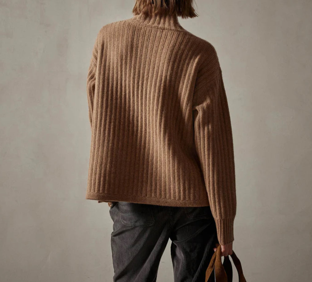 Cashmere Rib Funnel Neck