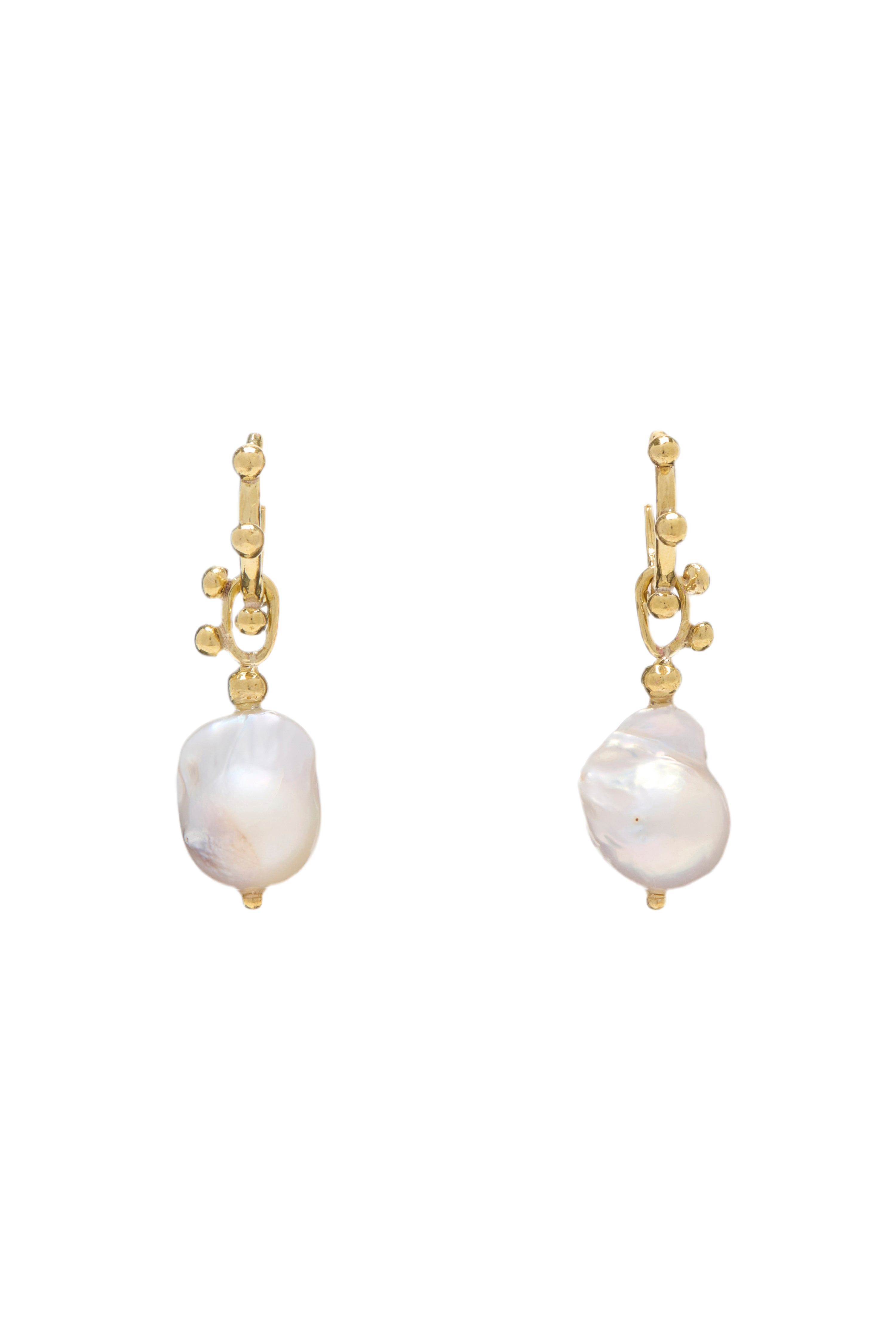 Lilith White Pearl Hoop Earring