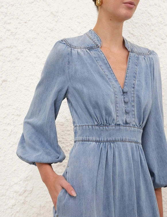 Indra Denim Midi Dress