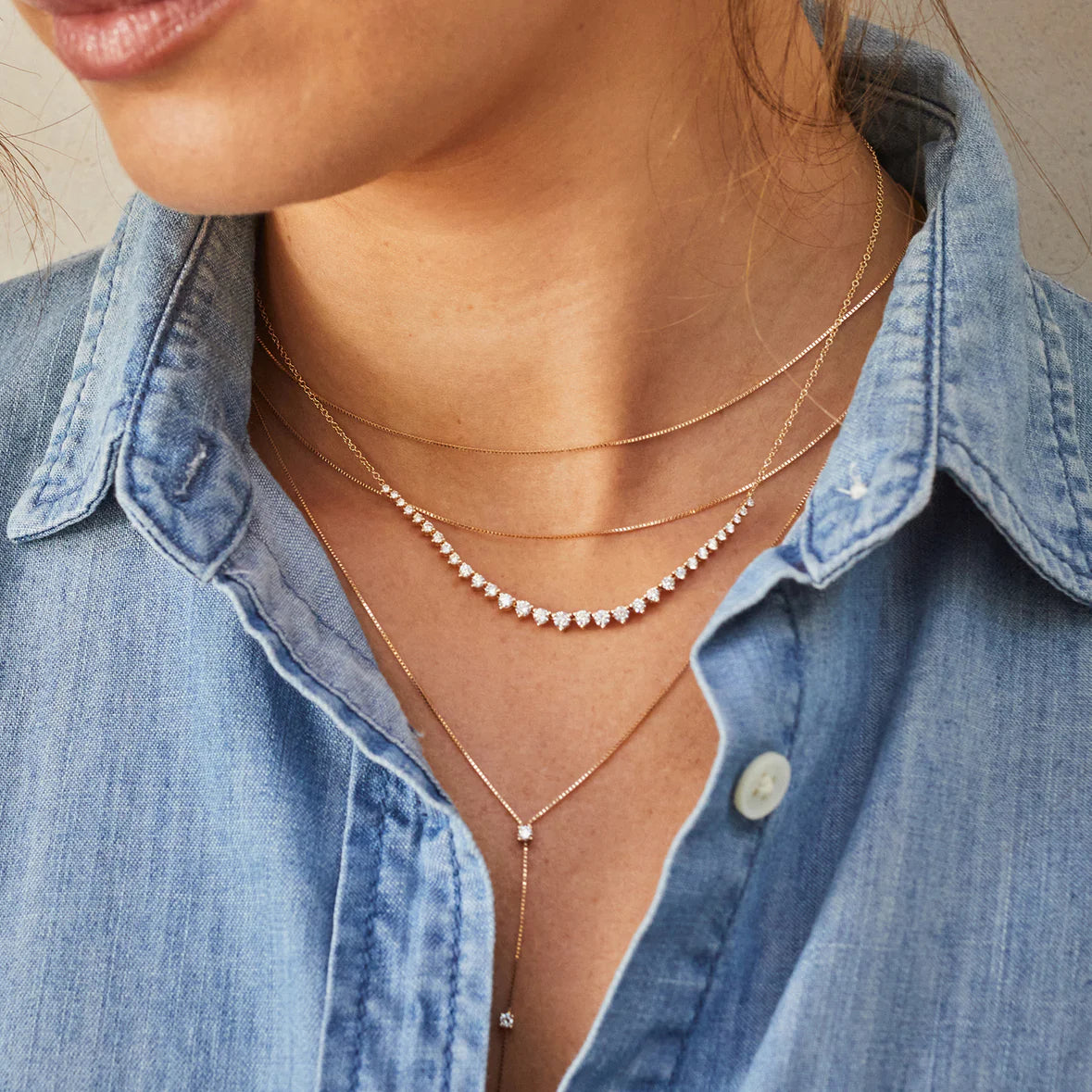 14k Graduated Diamond Necklace