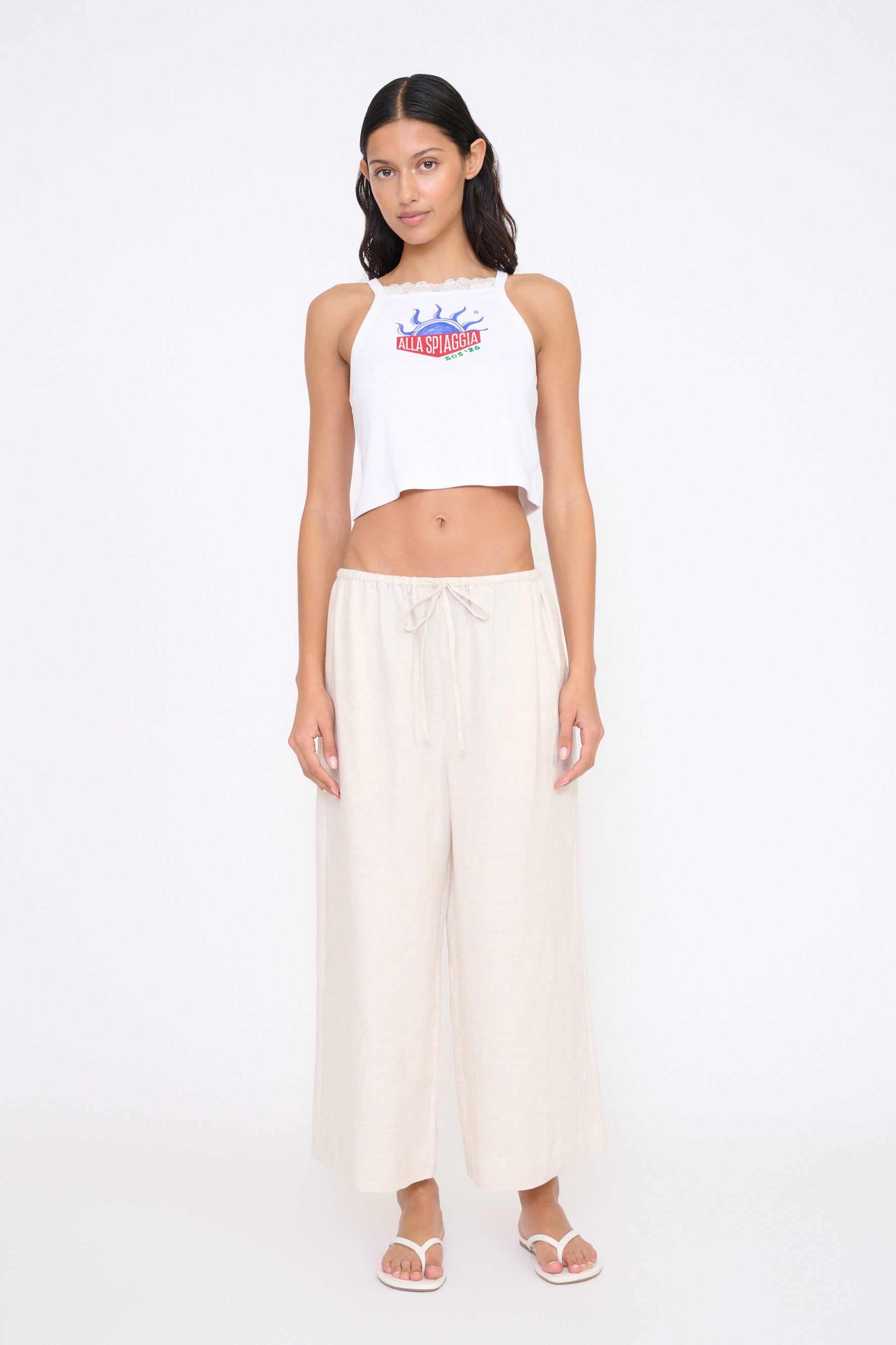 Mateo Linen Cropped Pant
