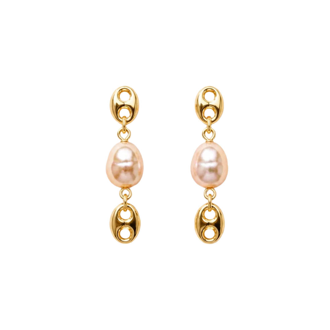 Annie Gold Pearl Earring