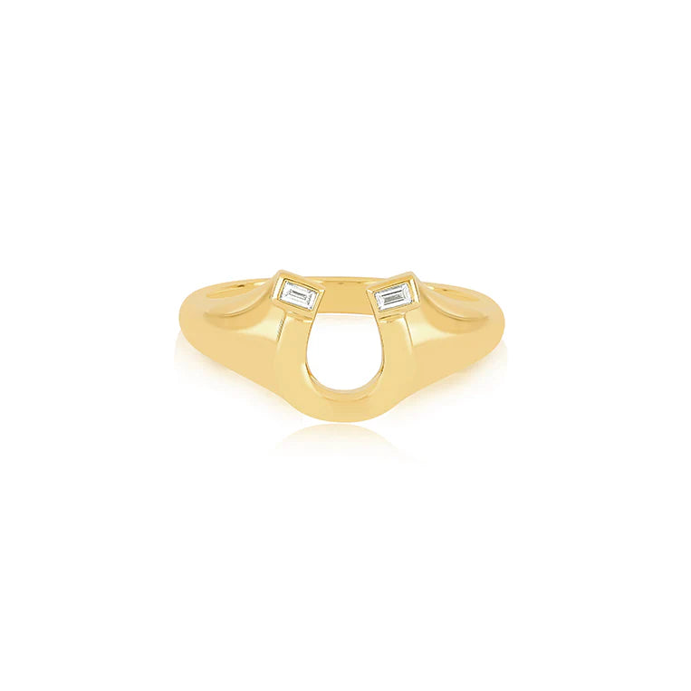 14k Horseshoe Signet Ring