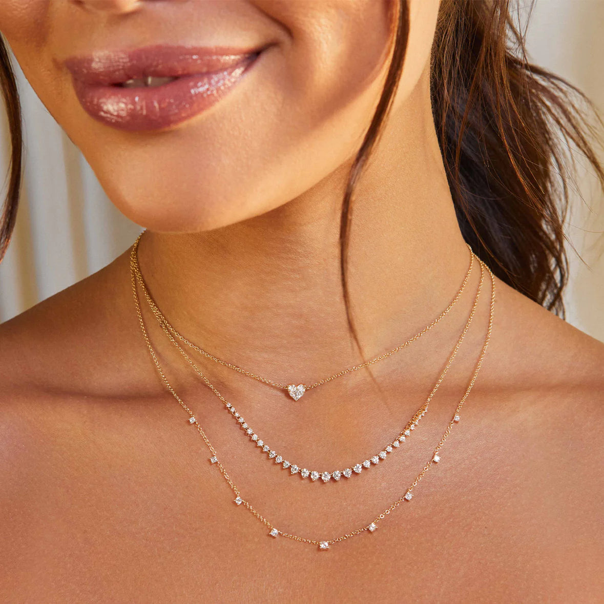 14k Graduated Diamond Necklace