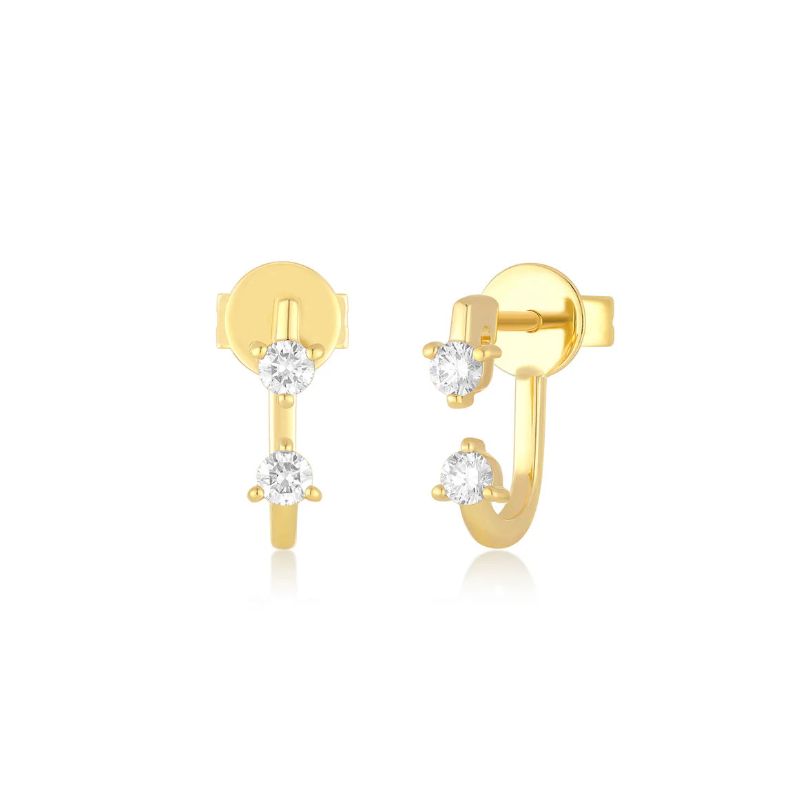 14k Double Prong Set Diamond Earrings