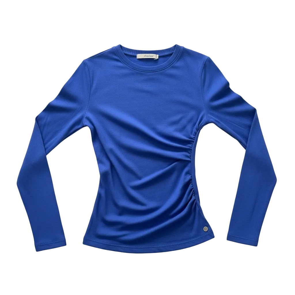 Cashmere Jersey Draped L/S Crew- XS