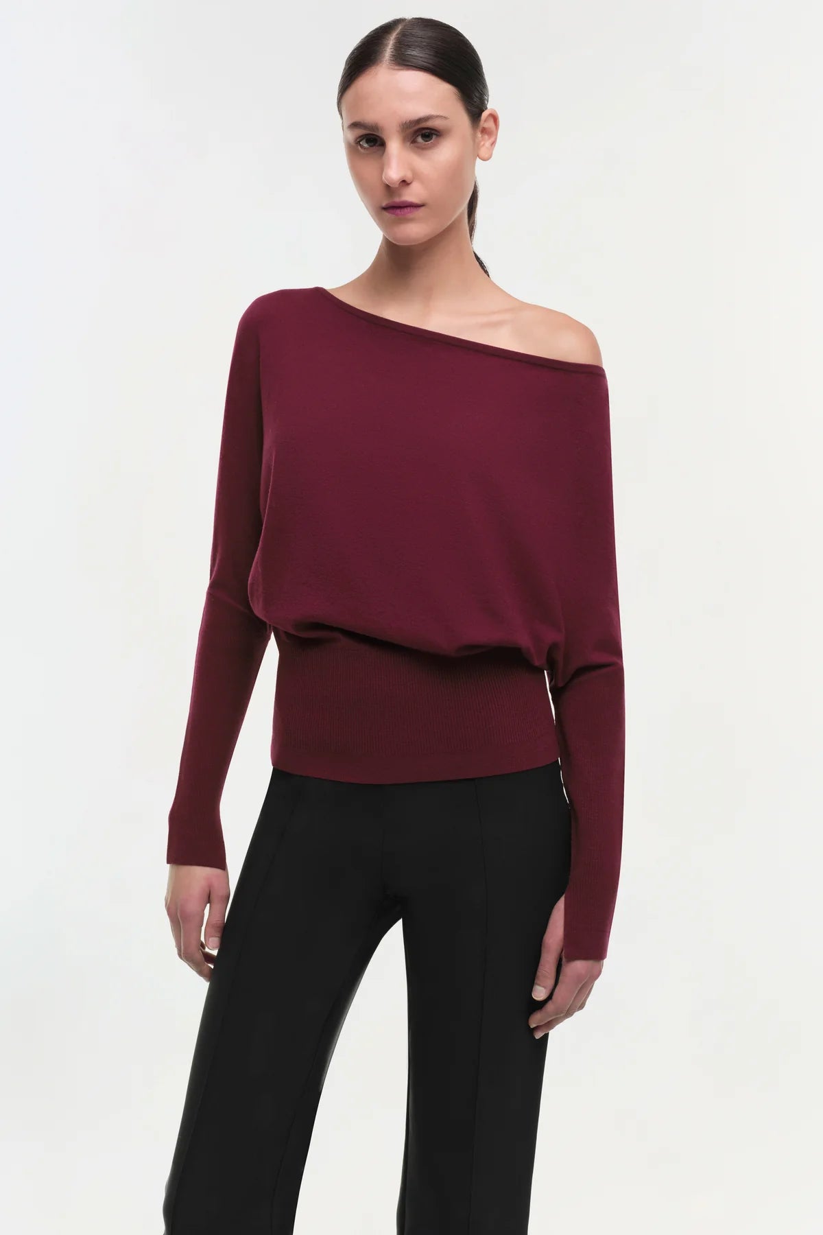 Lavina Draped Off the Shoulder Sweater