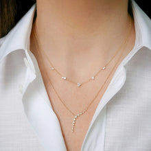 Load image into Gallery viewer, 14ky Prong Set Diamond Waterfall Necklace
