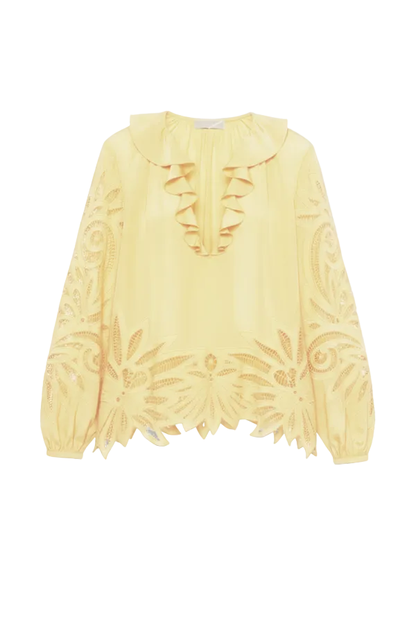 Adonis LS Silk Applique Blouse