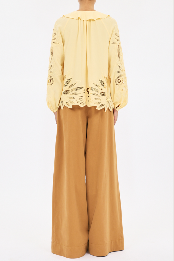Adonis LS Silk Applique Blouse