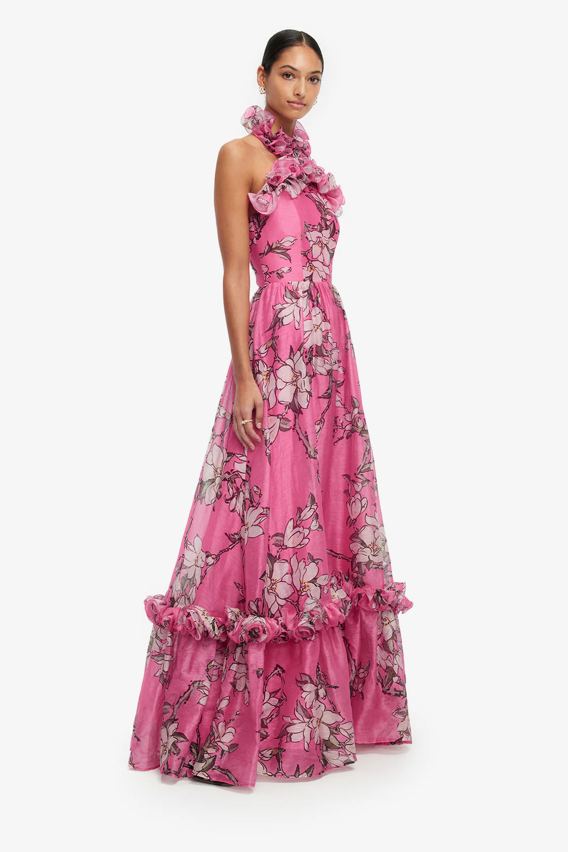 Isabelle Ruffled Halterneck Maxi Dress