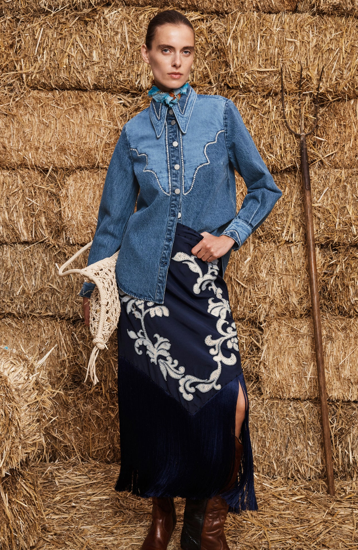Jesse Denim Applique Shirt