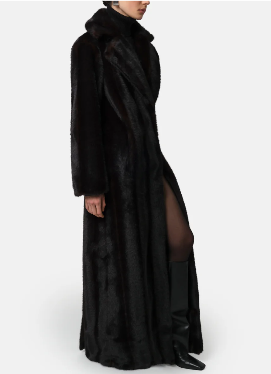 Gabrielle Shaved Mink Maxi Coat