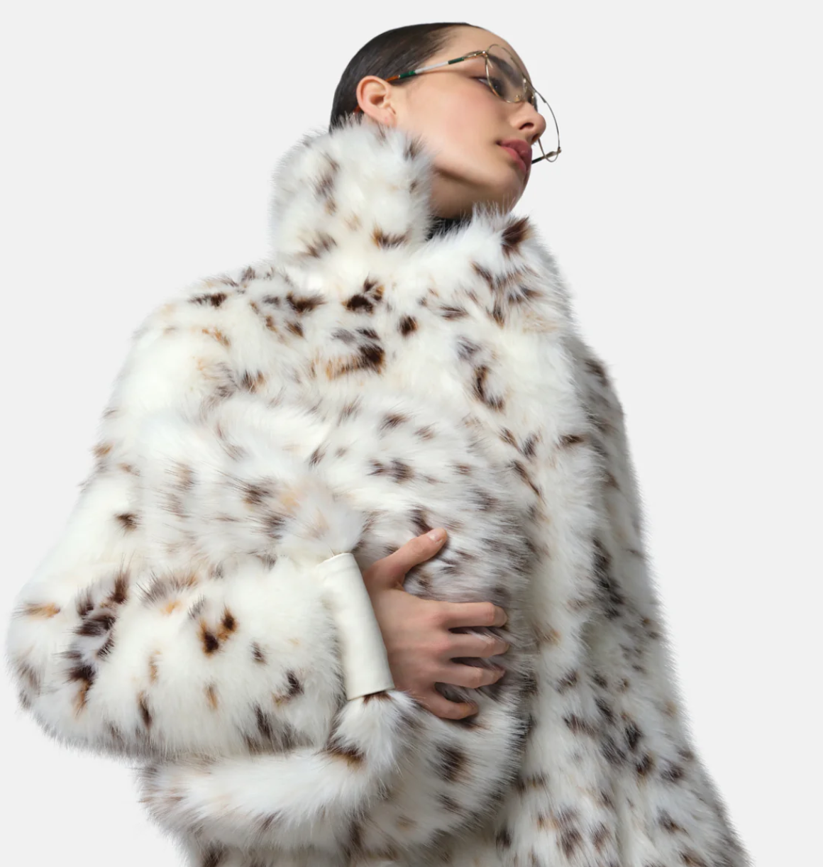 Gabrielle Snow Leopard Maxi Coat