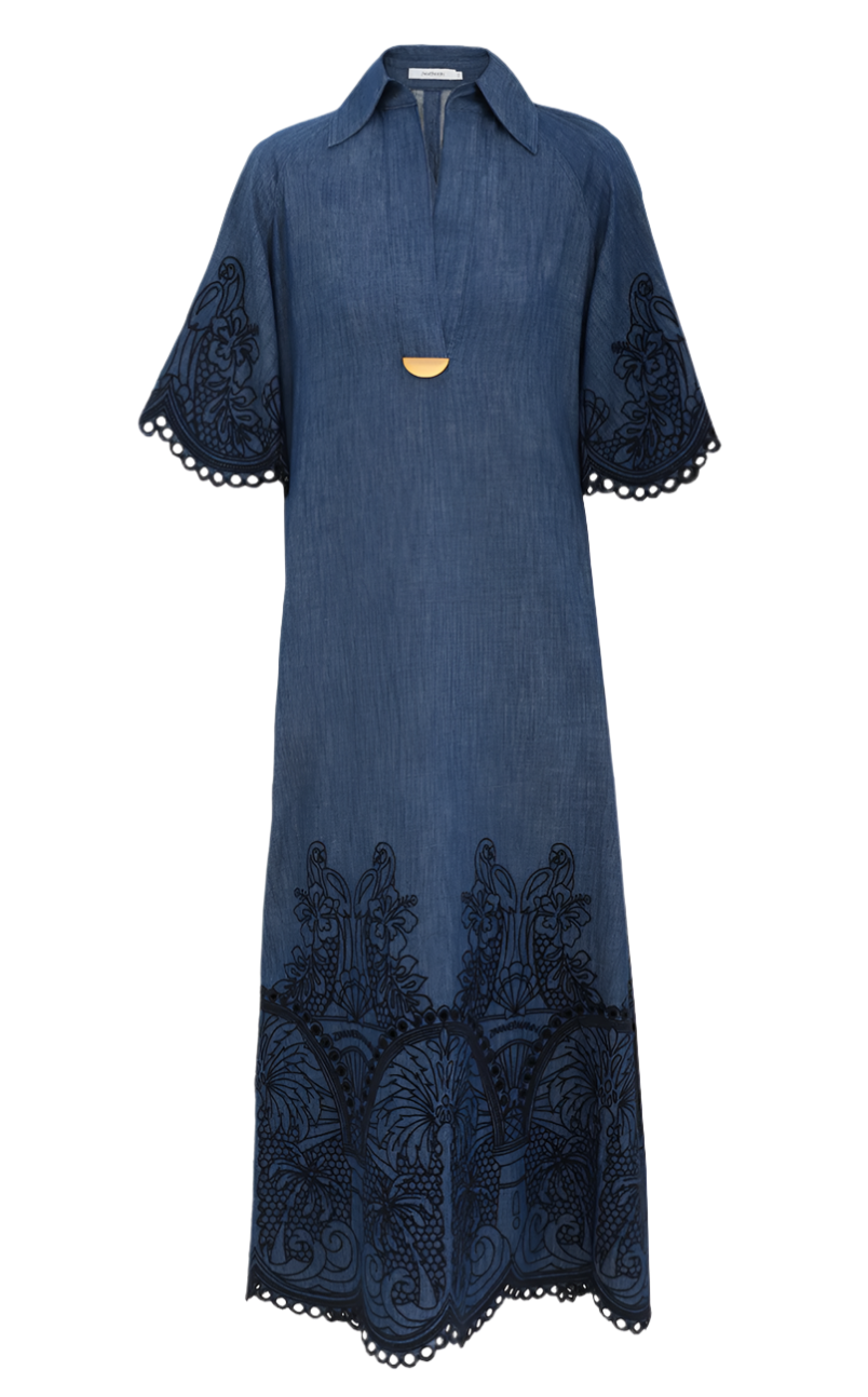 Coco Embroidered Denim Dress