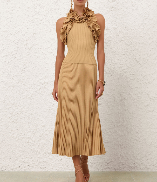 Luna Metallic Midi Skirt