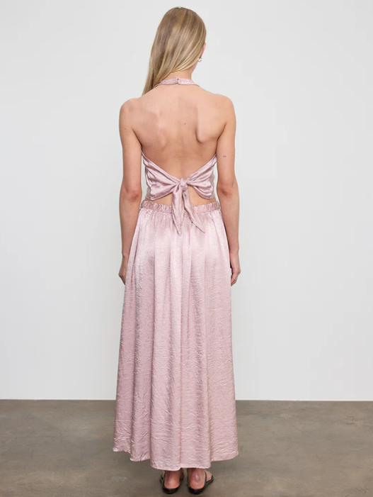 Textured Satin Halter Scarf Top