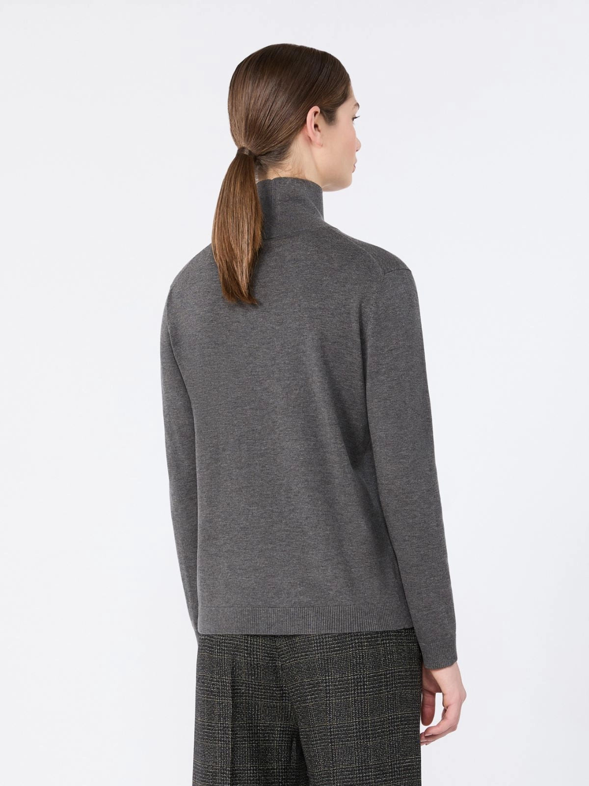 Wool and Silk Knit Turtleneck